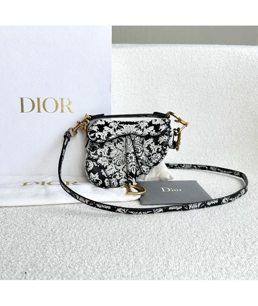 CHRISTIAN DIOR Черная кожаная сумка через плечо, фото 2