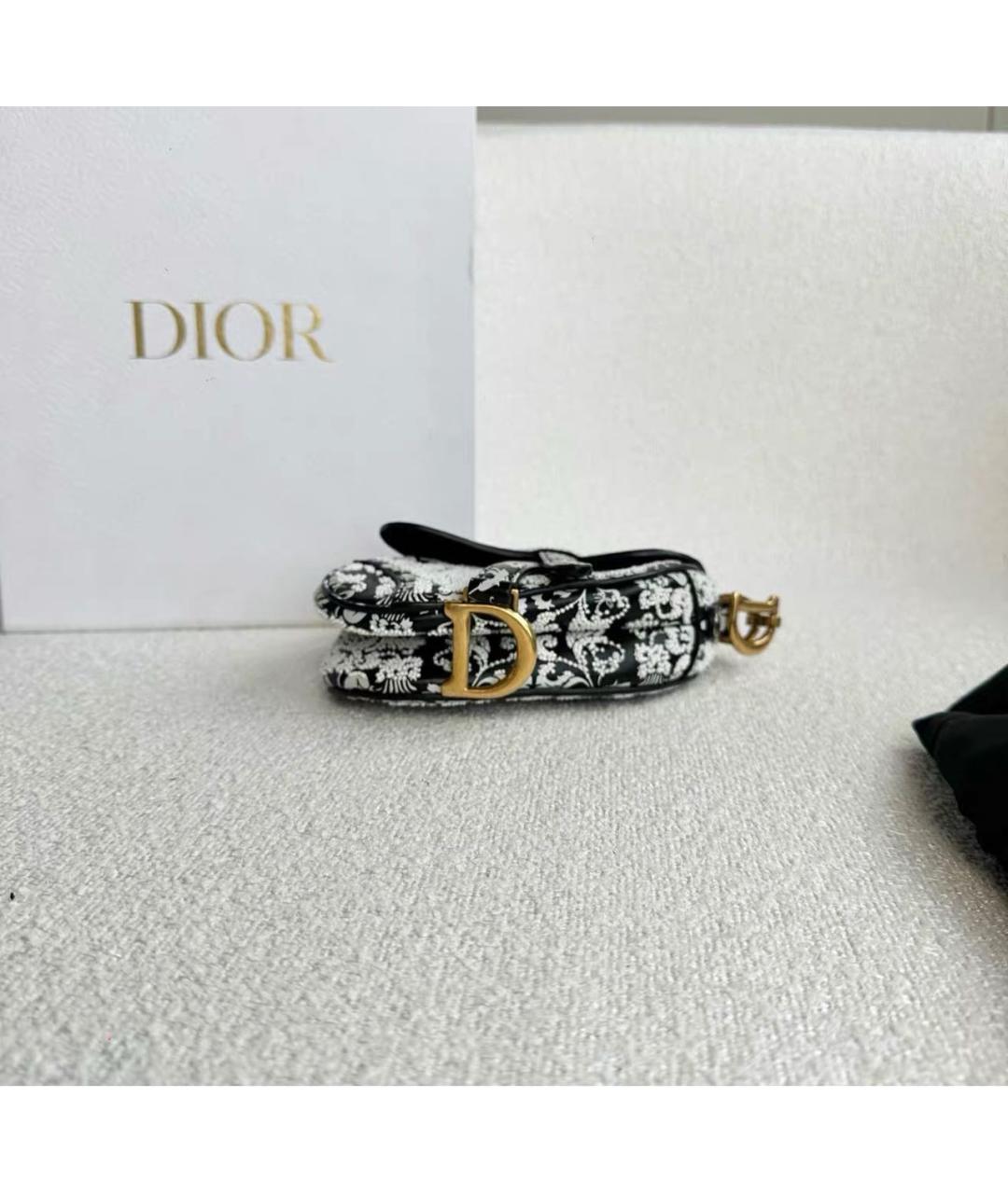 CHRISTIAN DIOR Черная кожаная сумка через плечо, фото 5