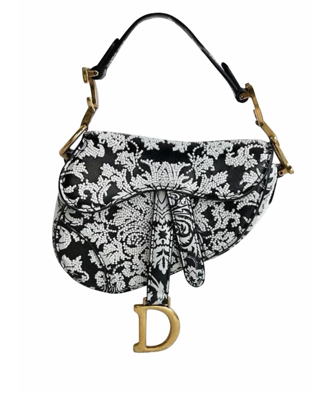 CHRISTIAN DIOR Черная кожаная сумка через плечо, фото 1