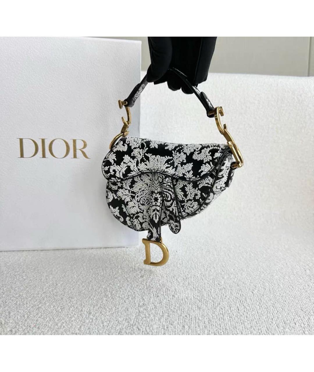 CHRISTIAN DIOR Черная кожаная сумка через плечо, фото 7