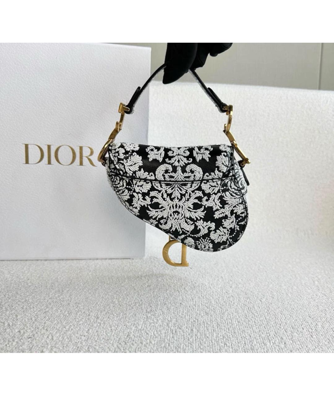 CHRISTIAN DIOR Черная кожаная сумка через плечо, фото 3