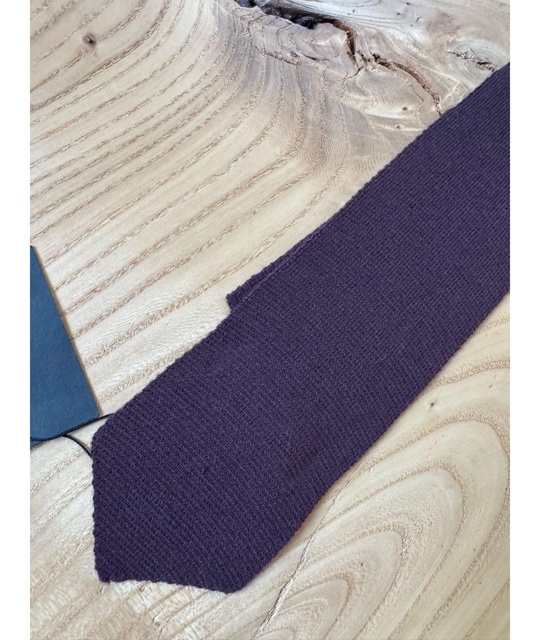 LANVIN Бордовый шерстяной галстук, фото 3