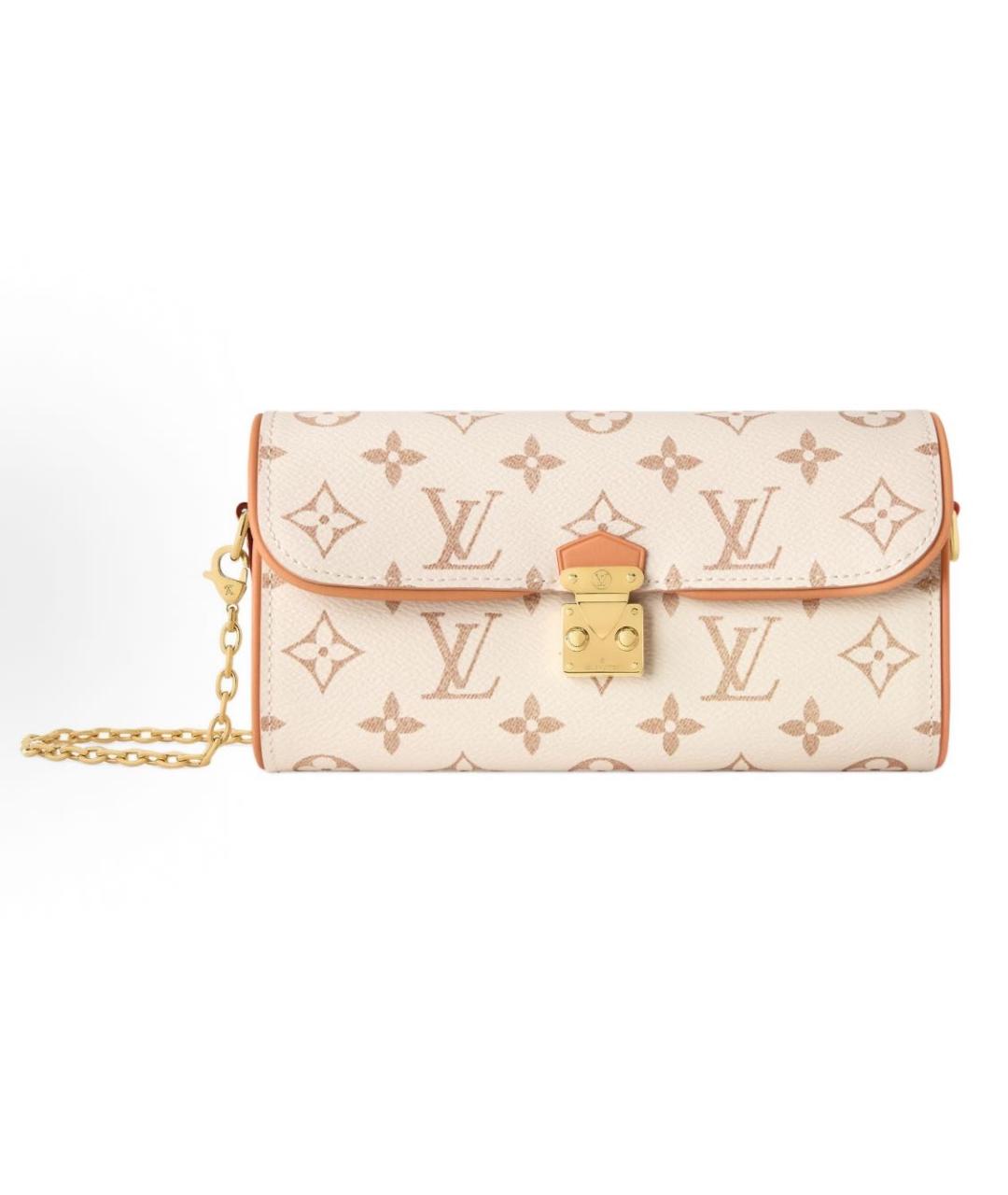 LOUIS VUITTON Бежевая кожаная сумка через плечо, фото 5
