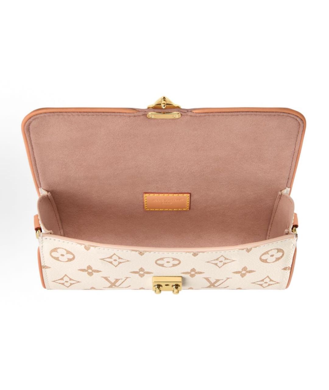 LOUIS VUITTON Бежевая кожаная сумка через плечо, фото 4