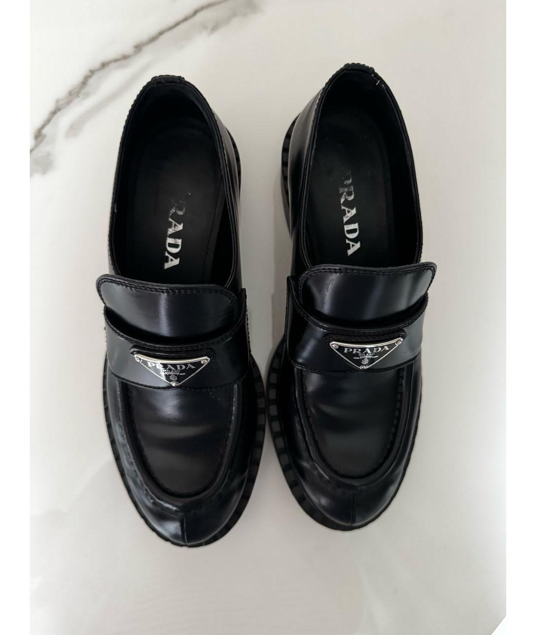 PRADA Черные кожаные лоферы, фото 3