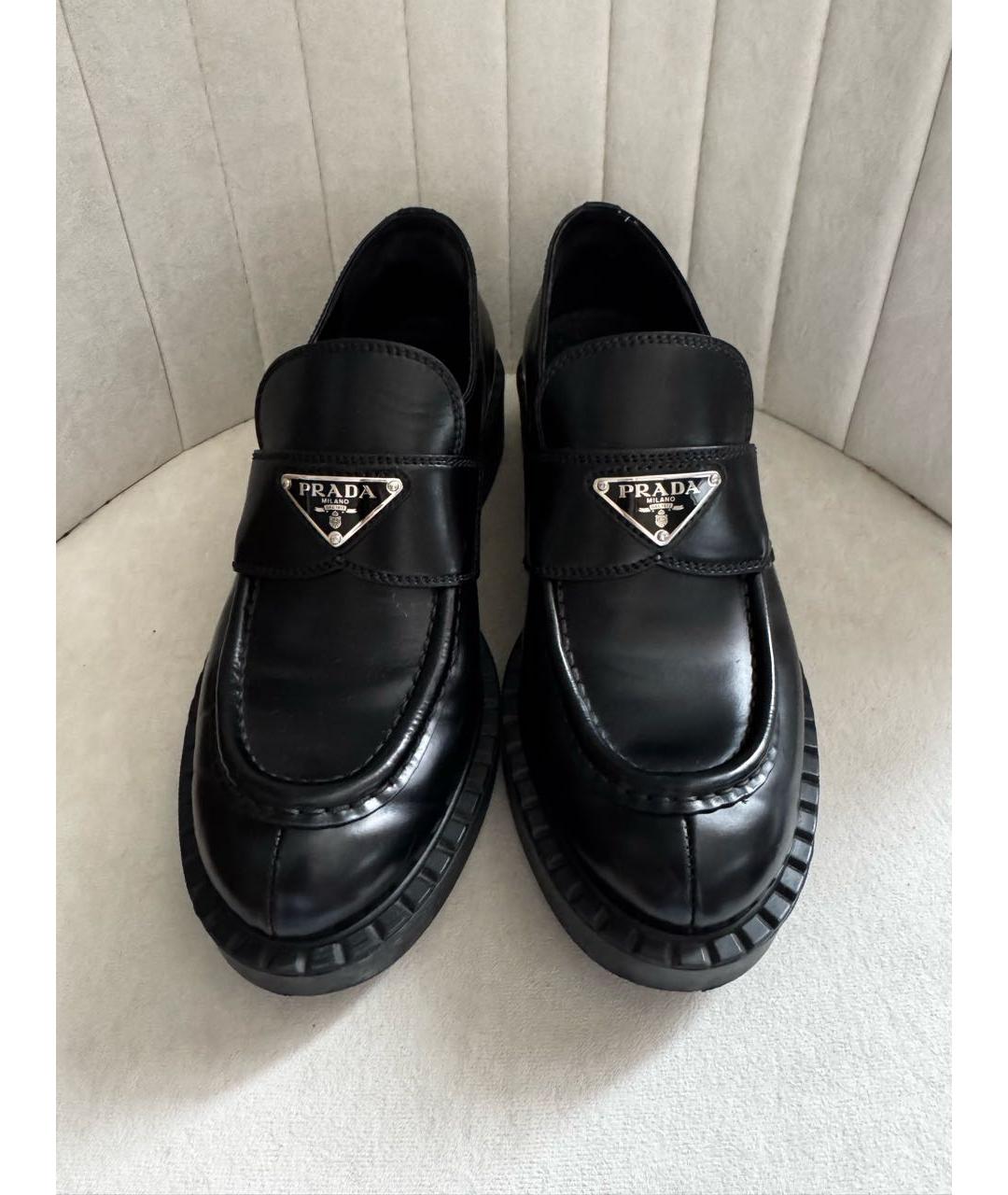 PRADA Черные кожаные лоферы, фото 2