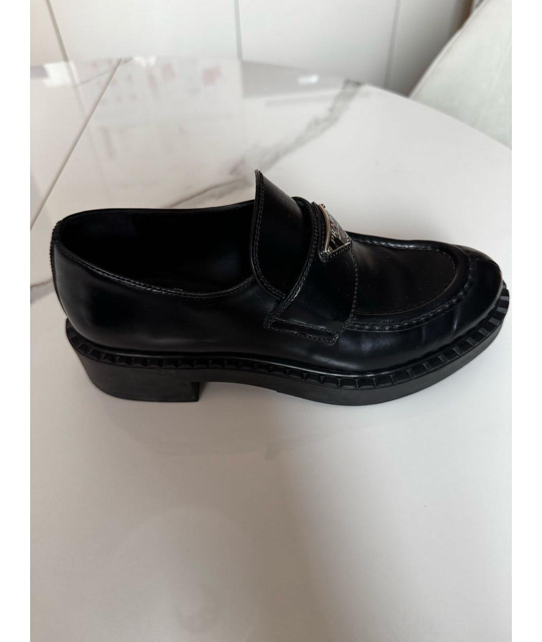 PRADA Черные кожаные лоферы, фото 4