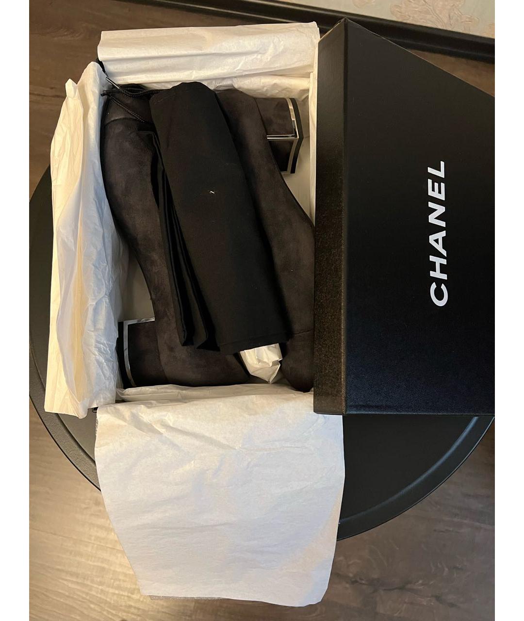 CHANEL Антрацитовые замшевые туфли, фото 8