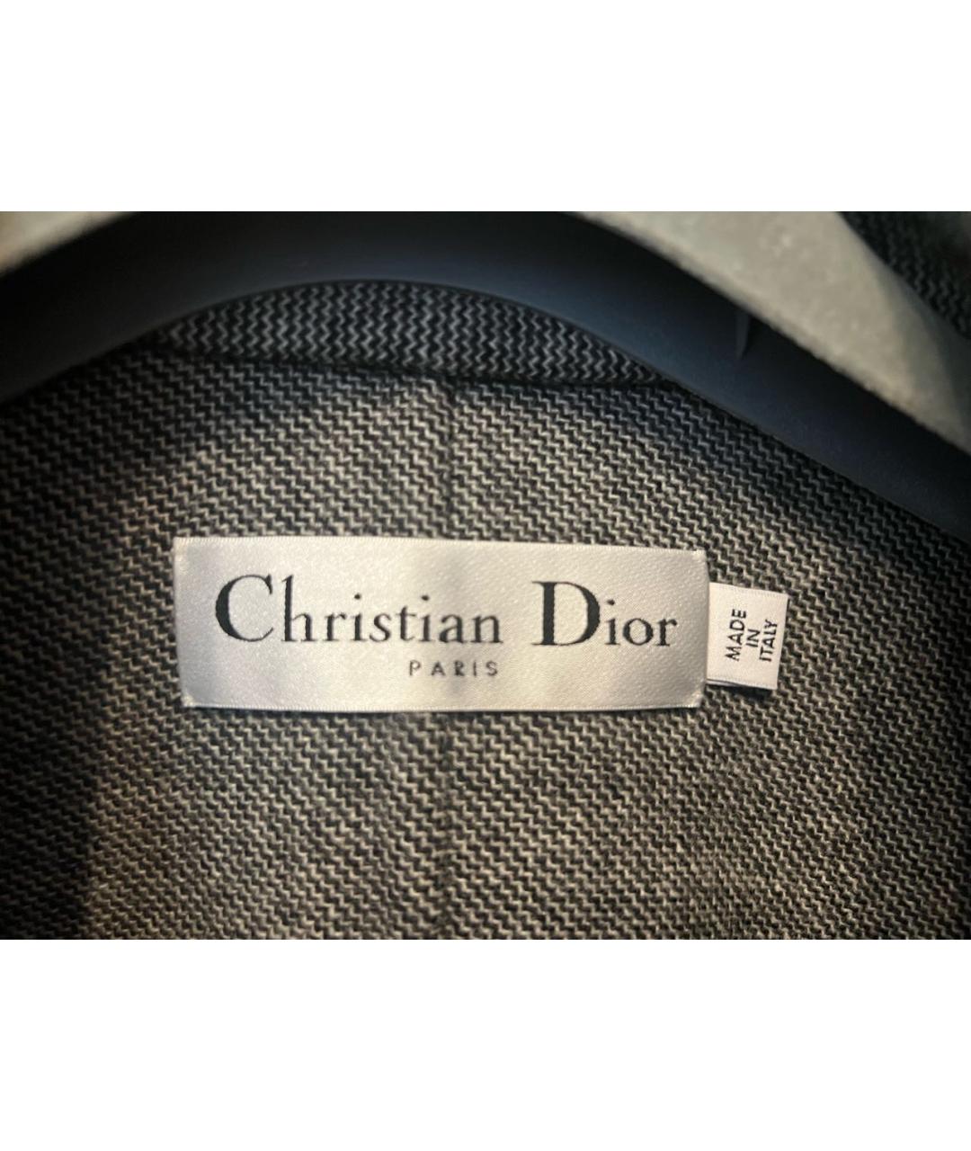 CHRISTIAN DIOR Серый шерстяной жакет/пиджак, фото 3