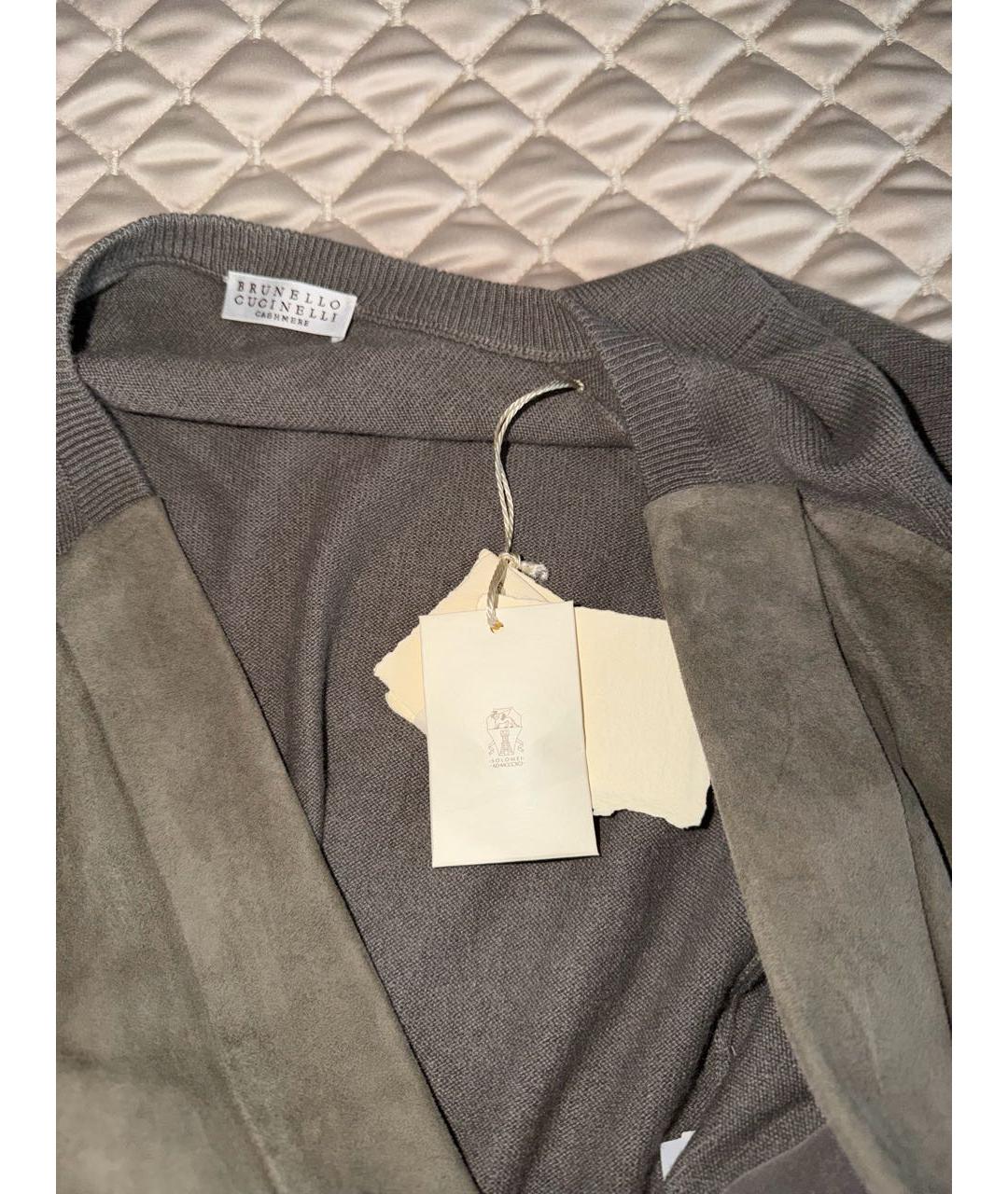 BRUNELLO CUCINELLI Антрацитовый кашемировый кардиган, фото 5