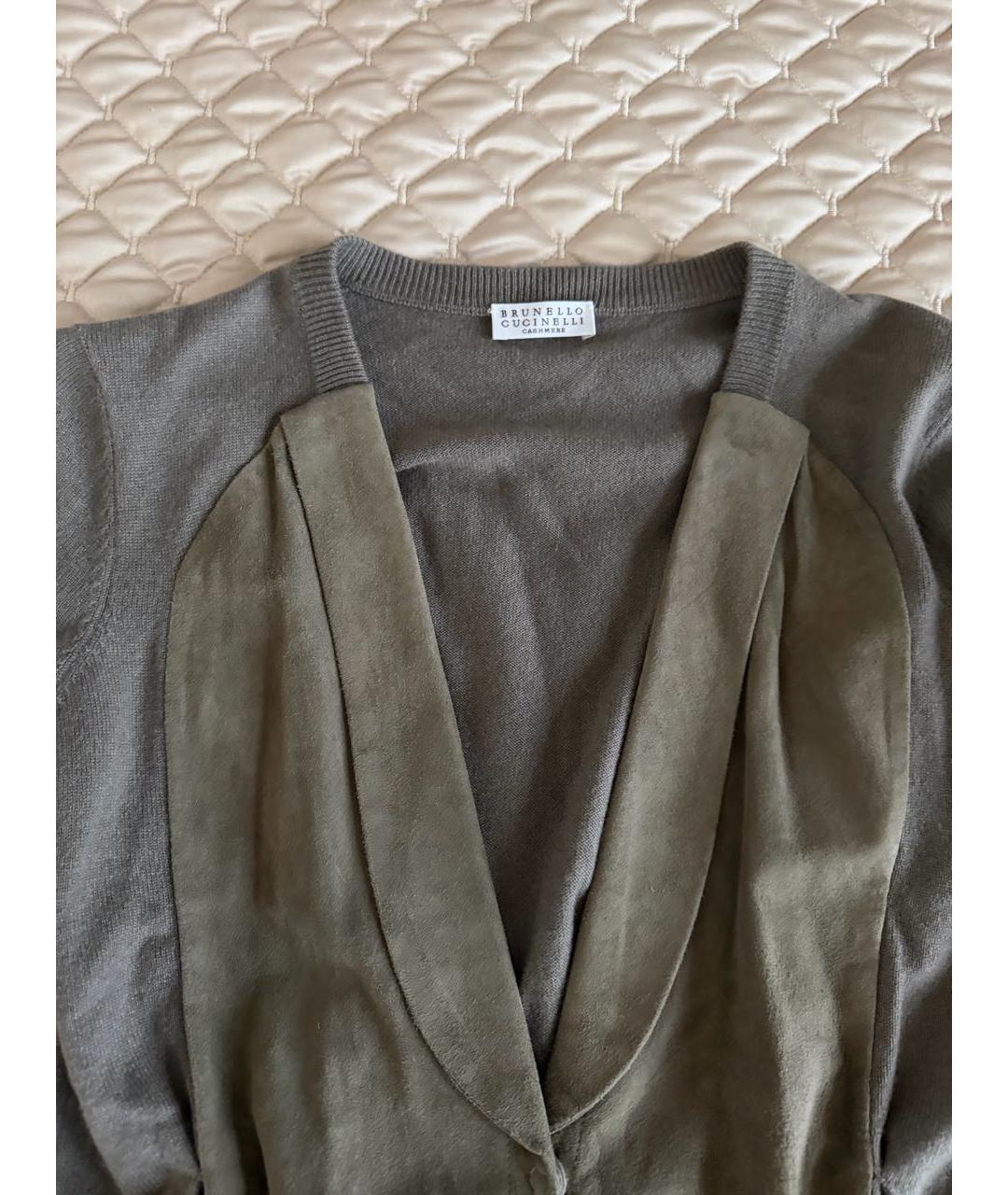 BRUNELLO CUCINELLI Антрацитовый кашемировый кардиган, фото 3