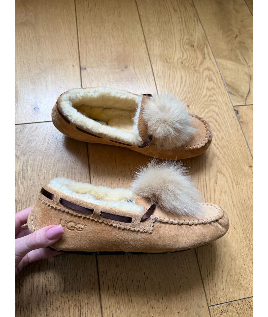 UGG AUSTRALIA Горчичные замшевые лоферы, фото 6