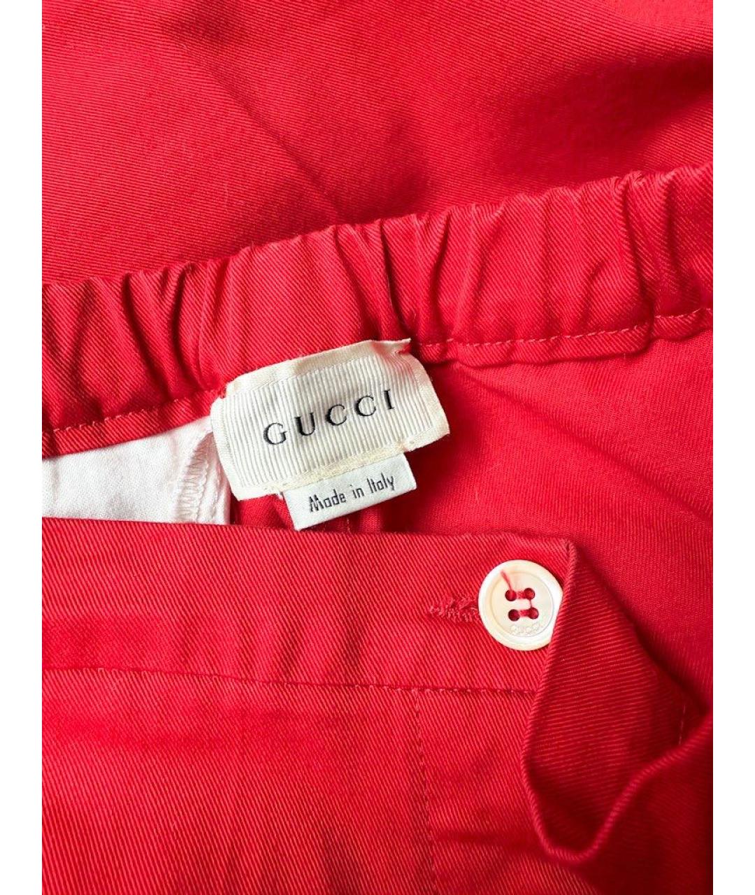 GUCCI Красные хлопковые брюки и шорты, фото 4