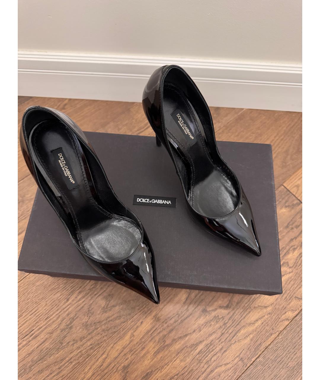 DOLCE&GABBANA Черные туфли из лакированной кожи, фото 2