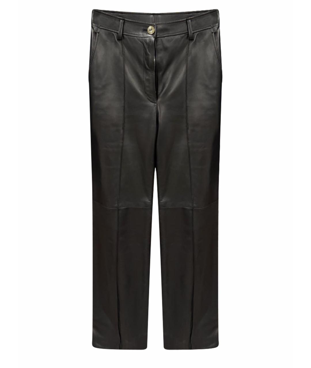 GUCCI Черные кожаные прямые брюки, фото 1