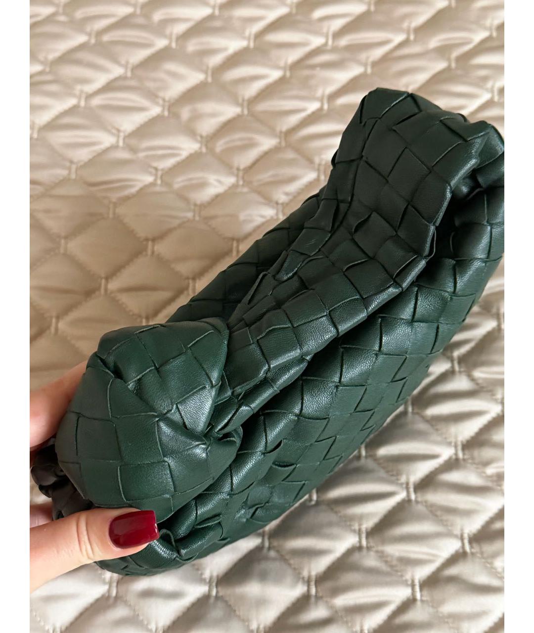 BOTTEGA VENETA Зеленая кожаная сумка с короткими ручками, фото 8