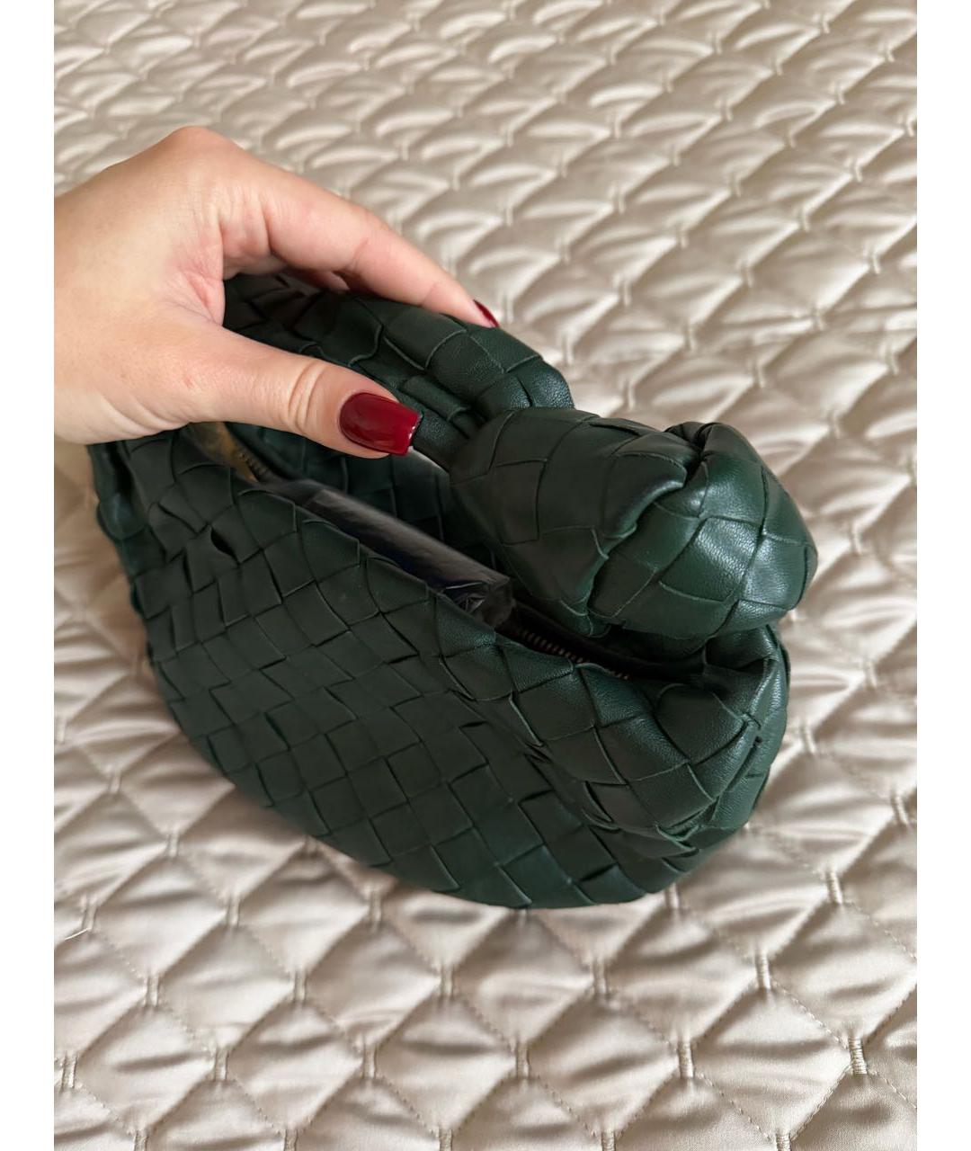 BOTTEGA VENETA Зеленая кожаная сумка с короткими ручками, фото 2