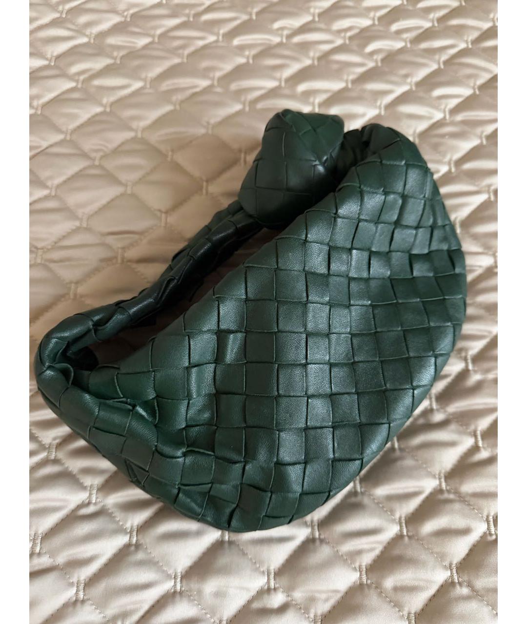 BOTTEGA VENETA Зеленая кожаная сумка с короткими ручками, фото 3