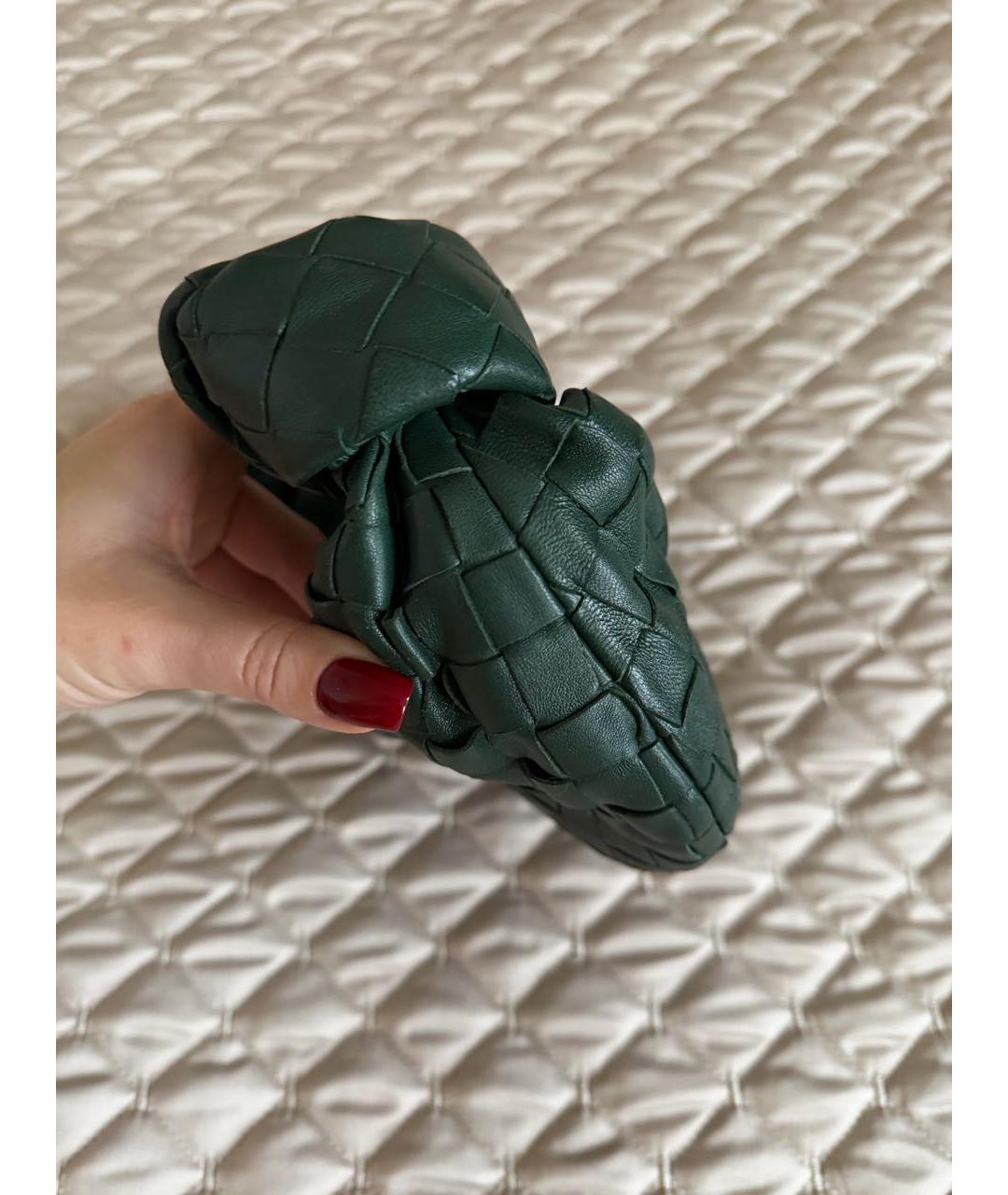 BOTTEGA VENETA Зеленая кожаная сумка с короткими ручками, фото 5