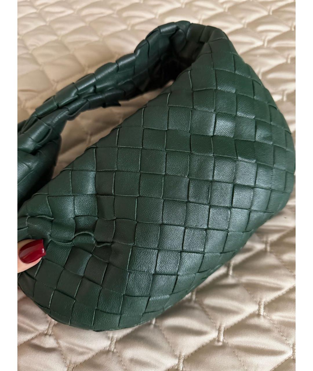 BOTTEGA VENETA Зеленая кожаная сумка с короткими ручками, фото 7