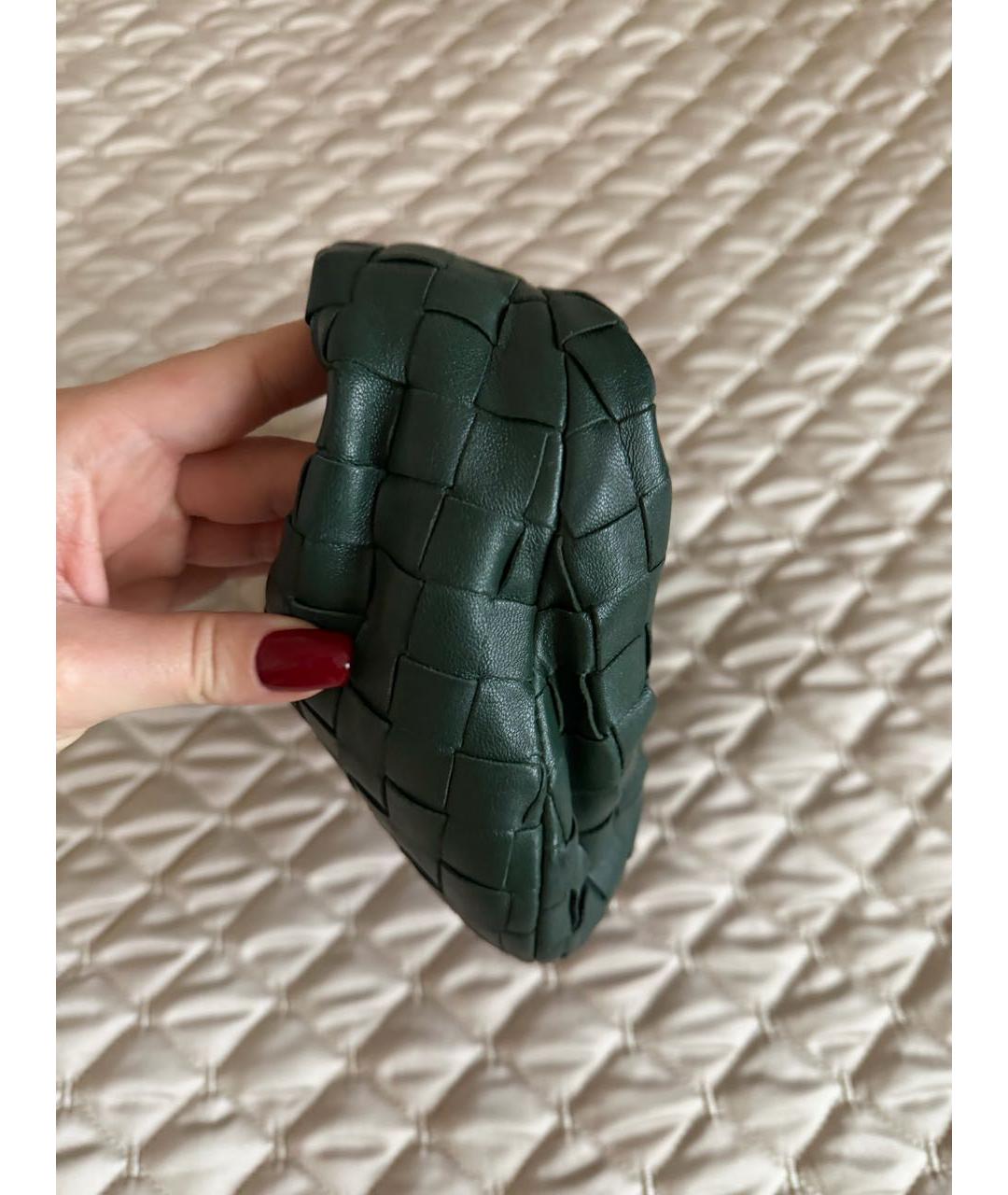 BOTTEGA VENETA Зеленая кожаная сумка с короткими ручками, фото 4