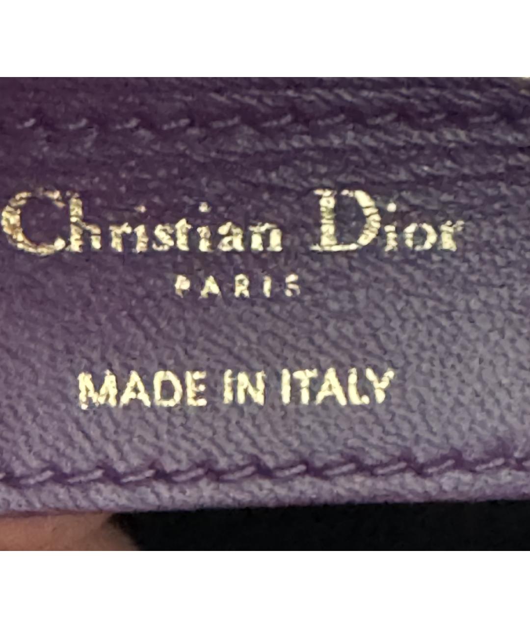 CHRISTIAN DIOR Фиолетовая кожаная сумка с короткими ручками, фото 5