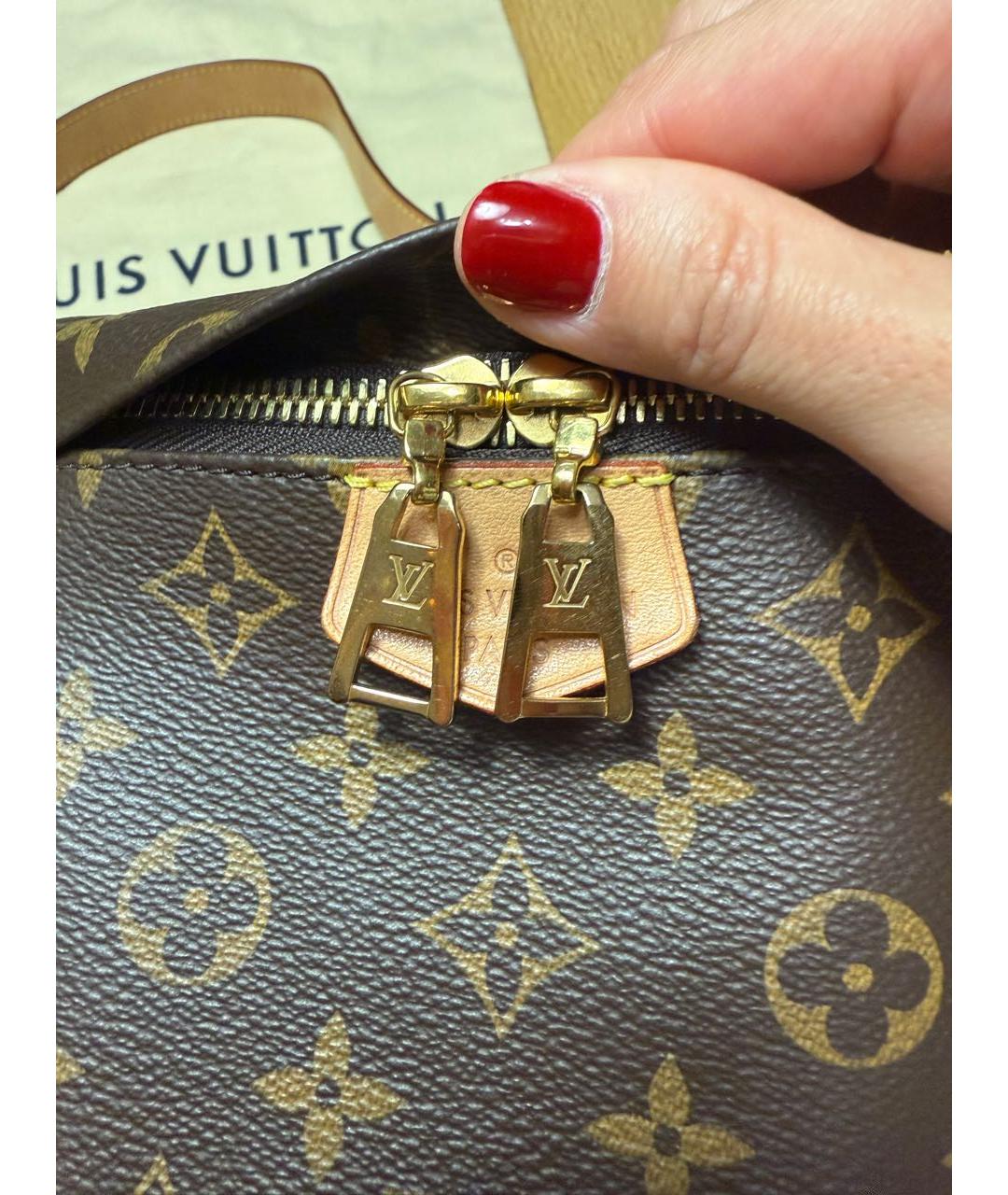 LOUIS VUITTON Коричневая поясная сумка из искусственной кожи, фото 5