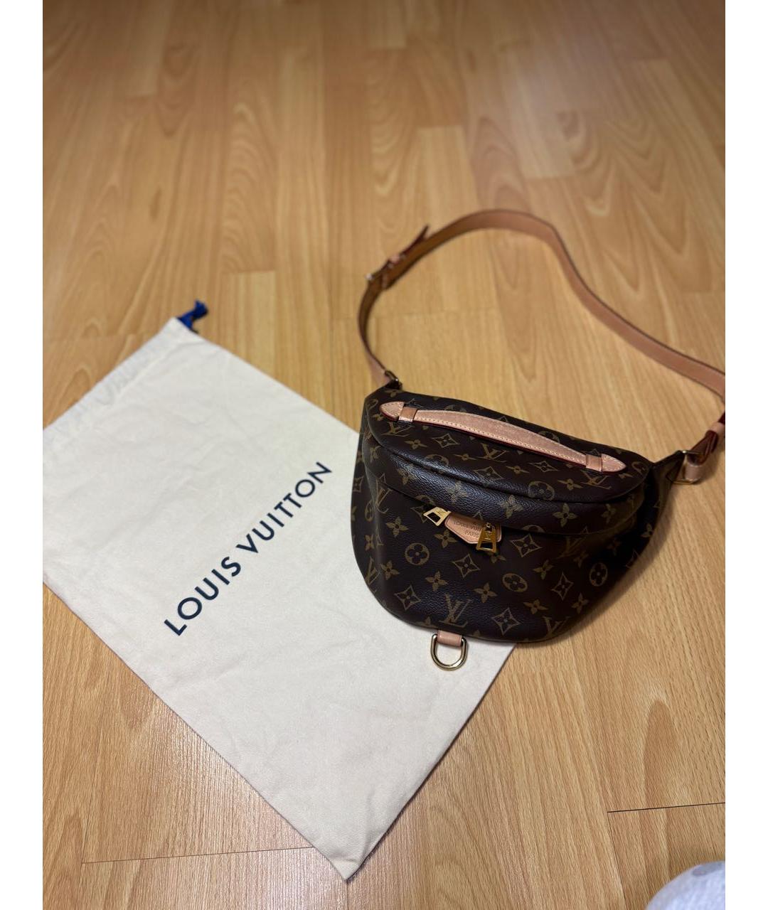 LOUIS VUITTON Коричневая поясная сумка из искусственной кожи, фото 9