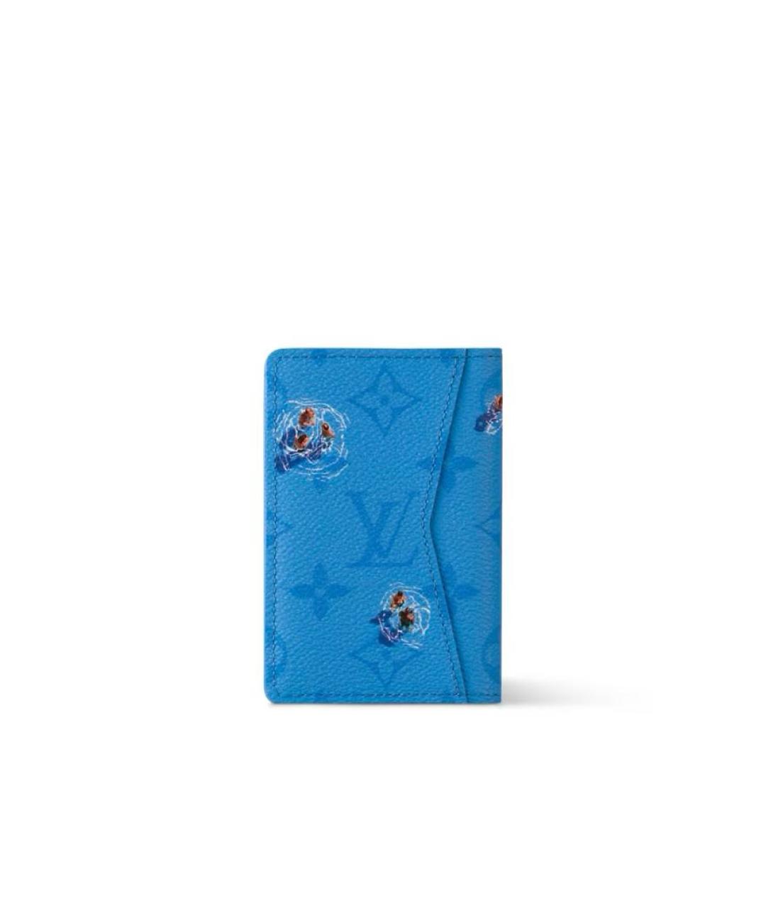 LOUIS VUITTON Синий кожаный кошелек, фото 4