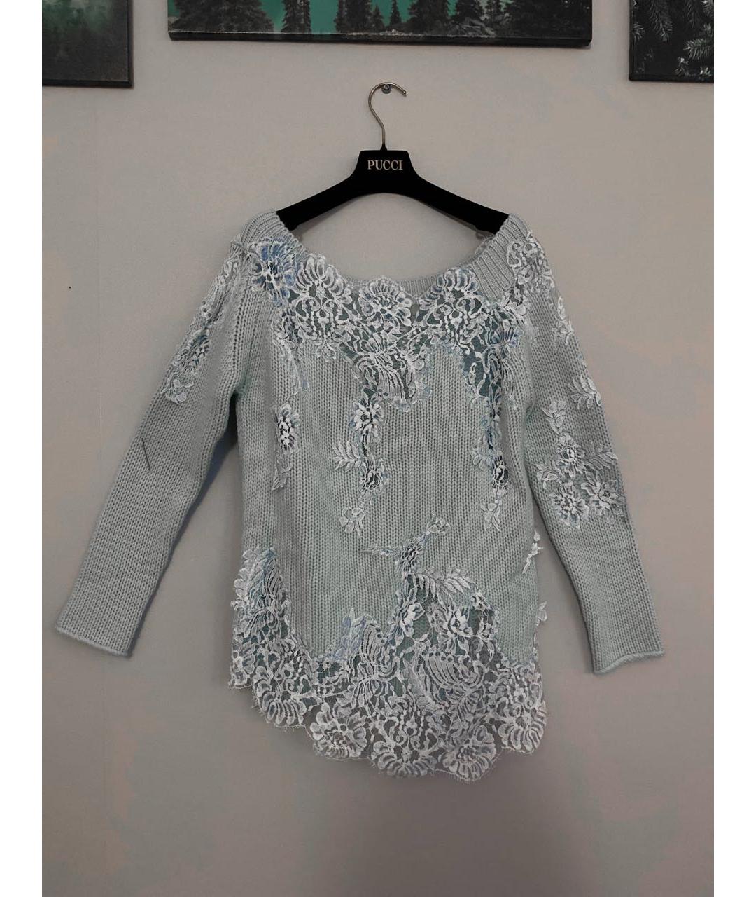 ERMANNO SCERVINO Голубой кашемировый джемпер / свитер, фото 4