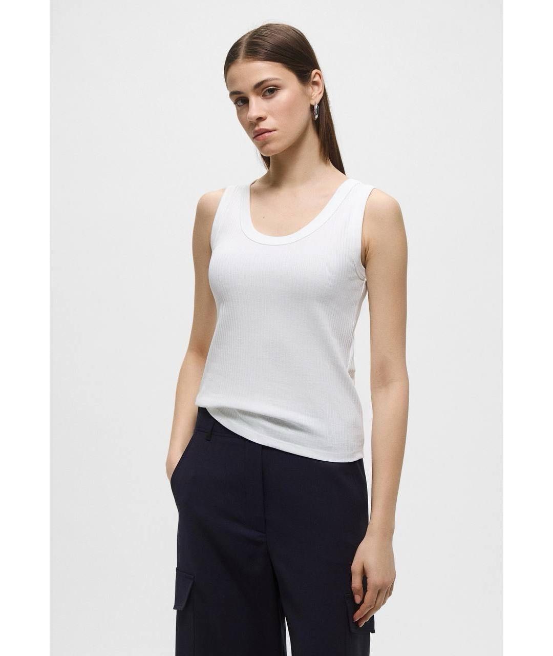 WEEKEND MAX MARA Белая хлопковая майка, фото 2