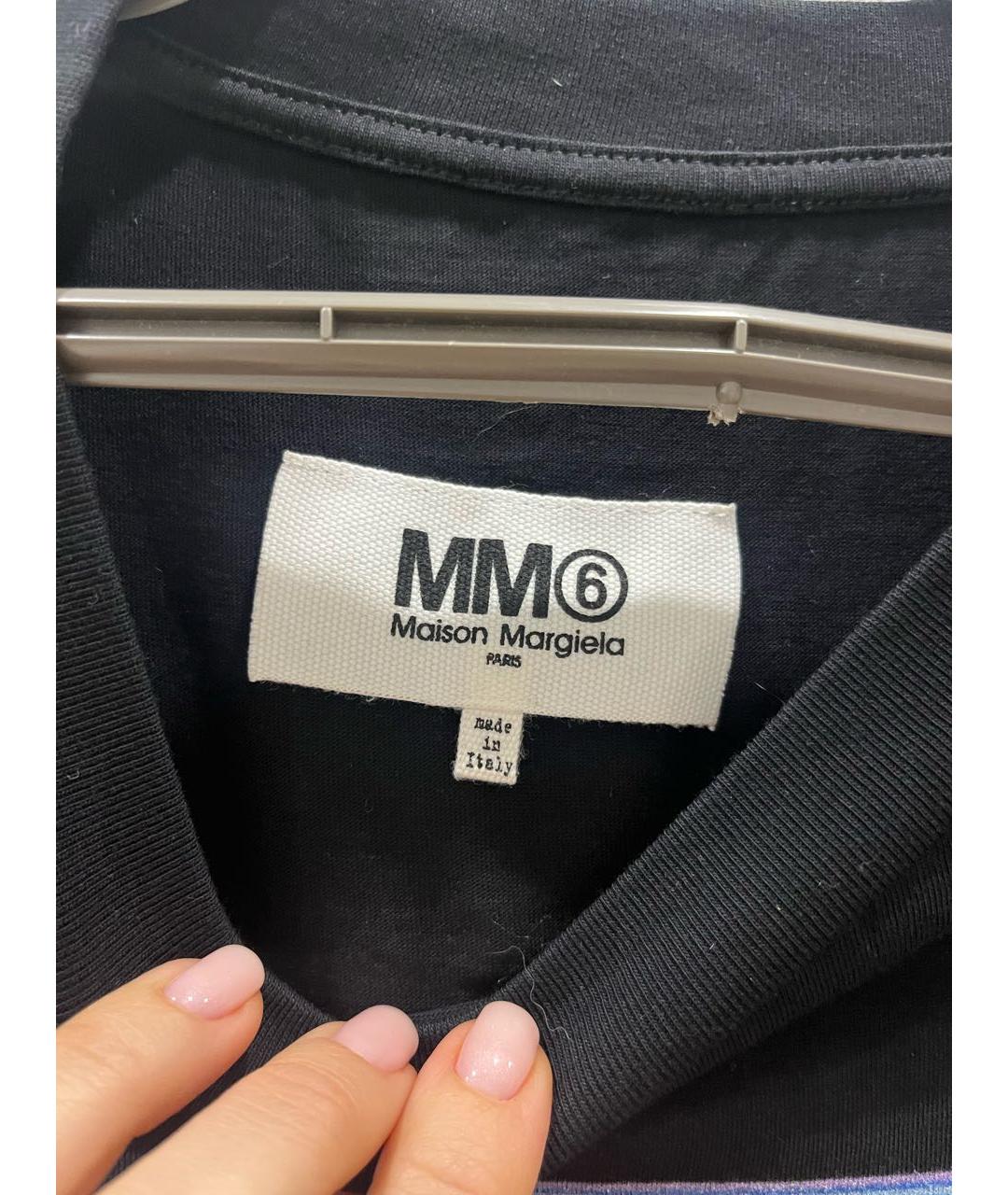 MAISON MARGIELA Черная хлопковая футболка, фото 4