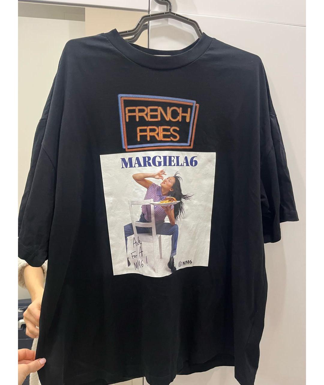 MAISON MARGIELA Черная хлопковая футболка, фото 7