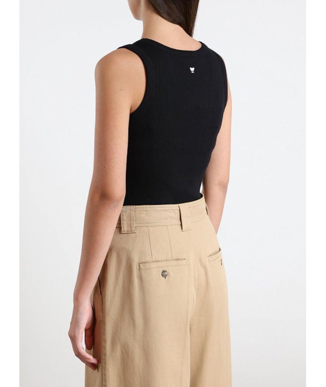 WEEKEND MAX MARA Черная хлопковая майка, фото 4