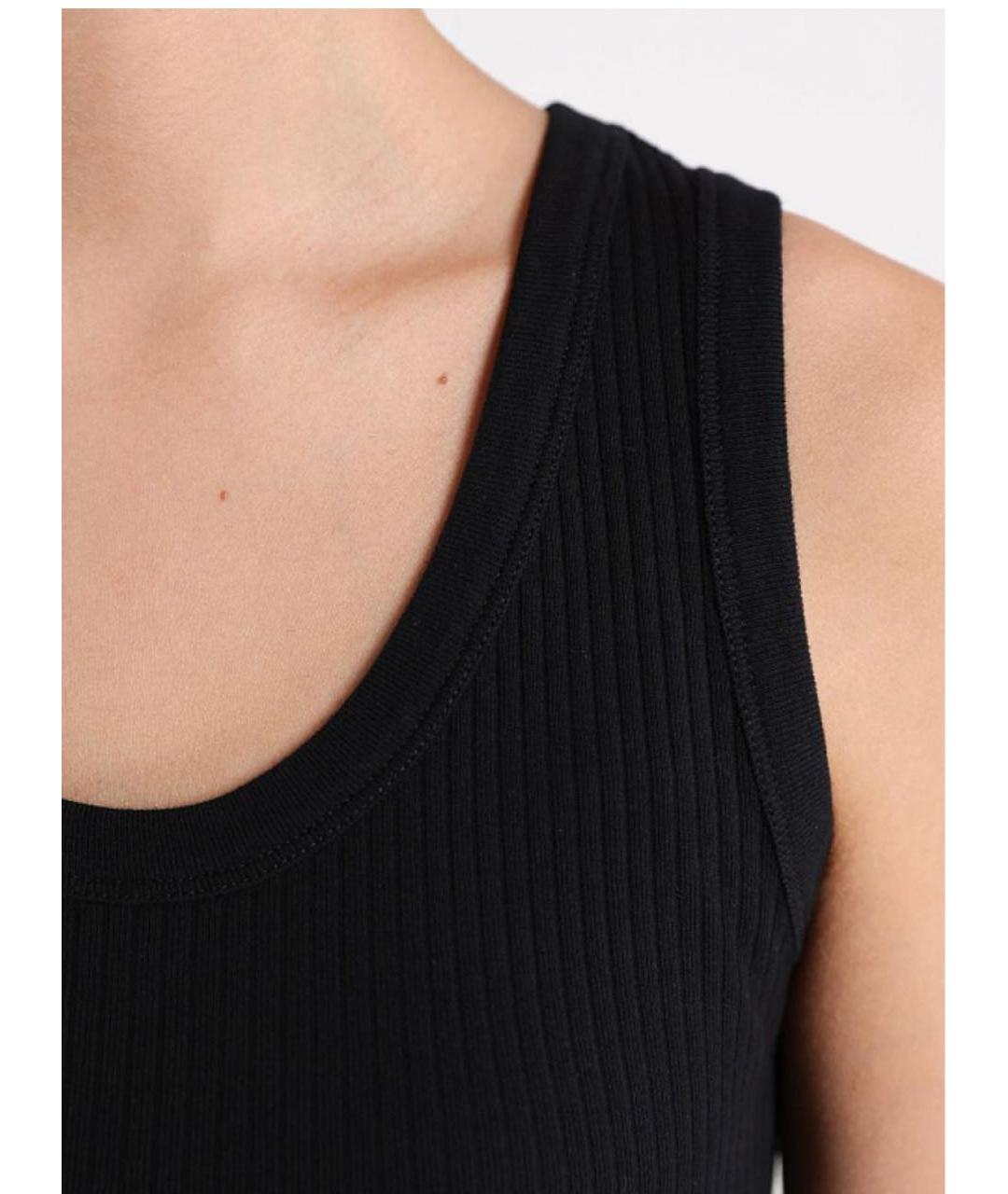 WEEKEND MAX MARA Черная хлопковая майка, фото 5