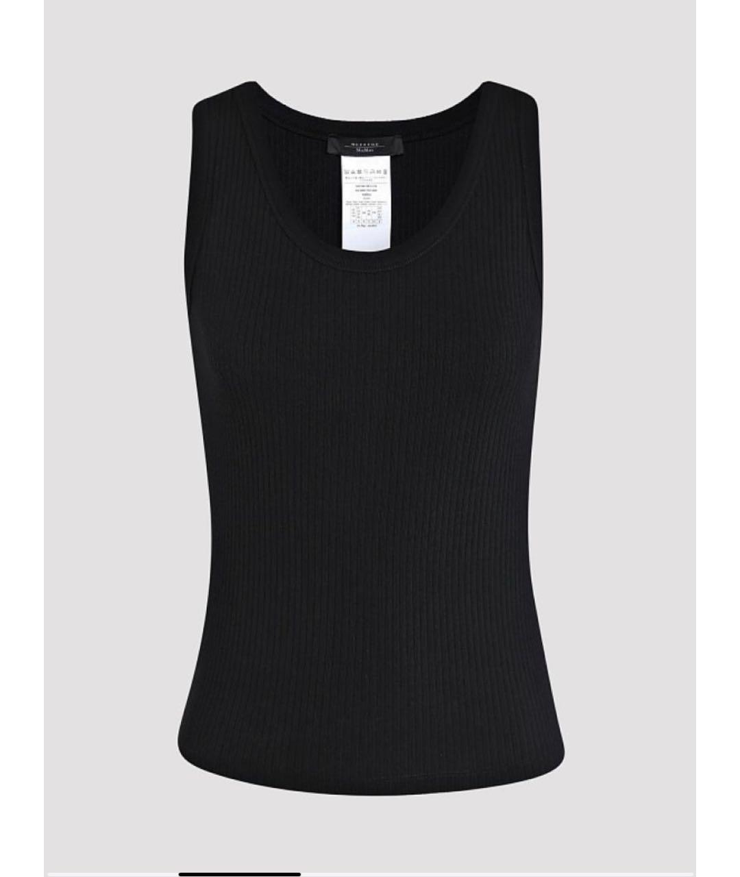 WEEKEND MAX MARA Черная хлопковая майка, фото 2