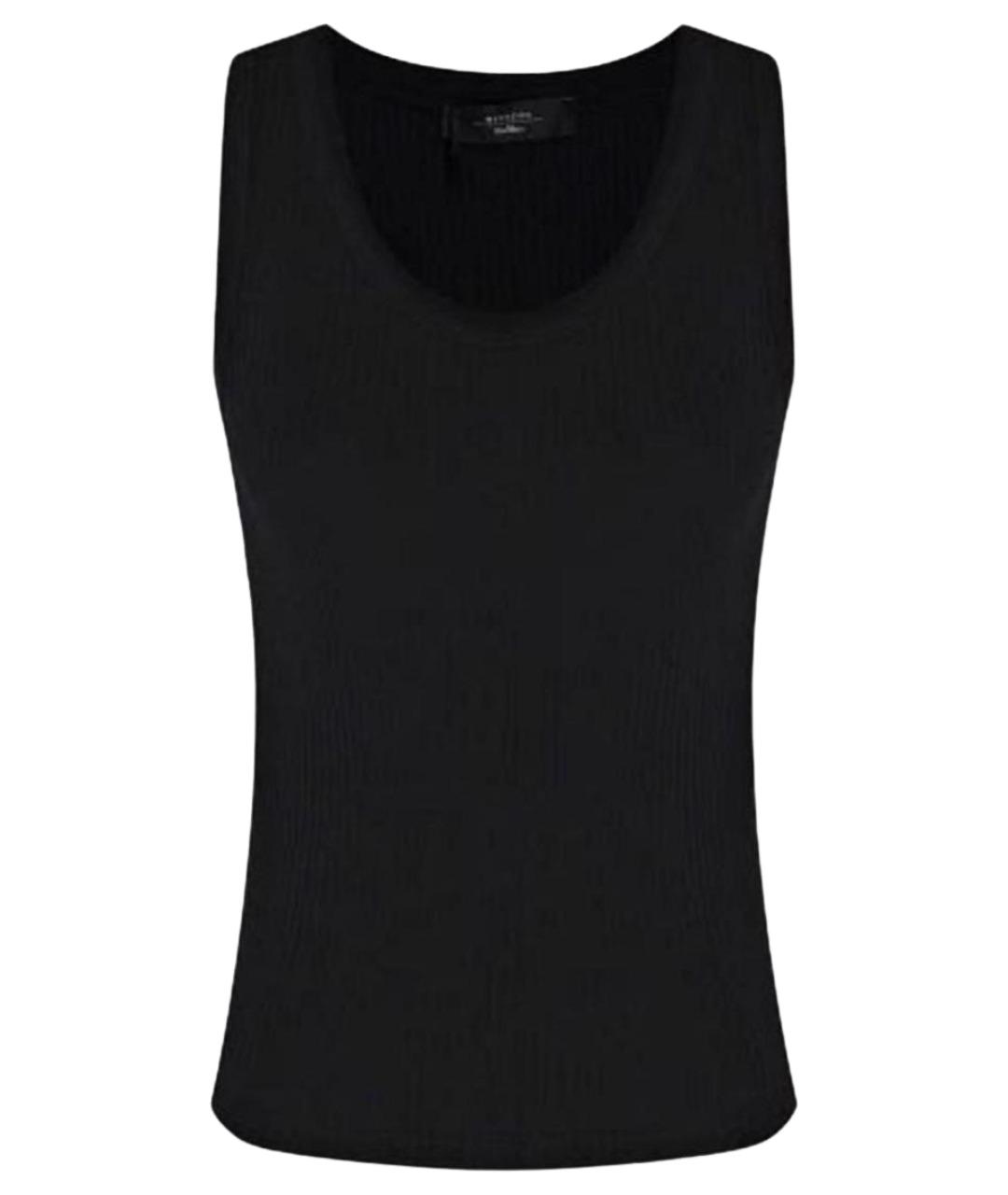 WEEKEND MAX MARA Черная хлопковая майка, фото 1