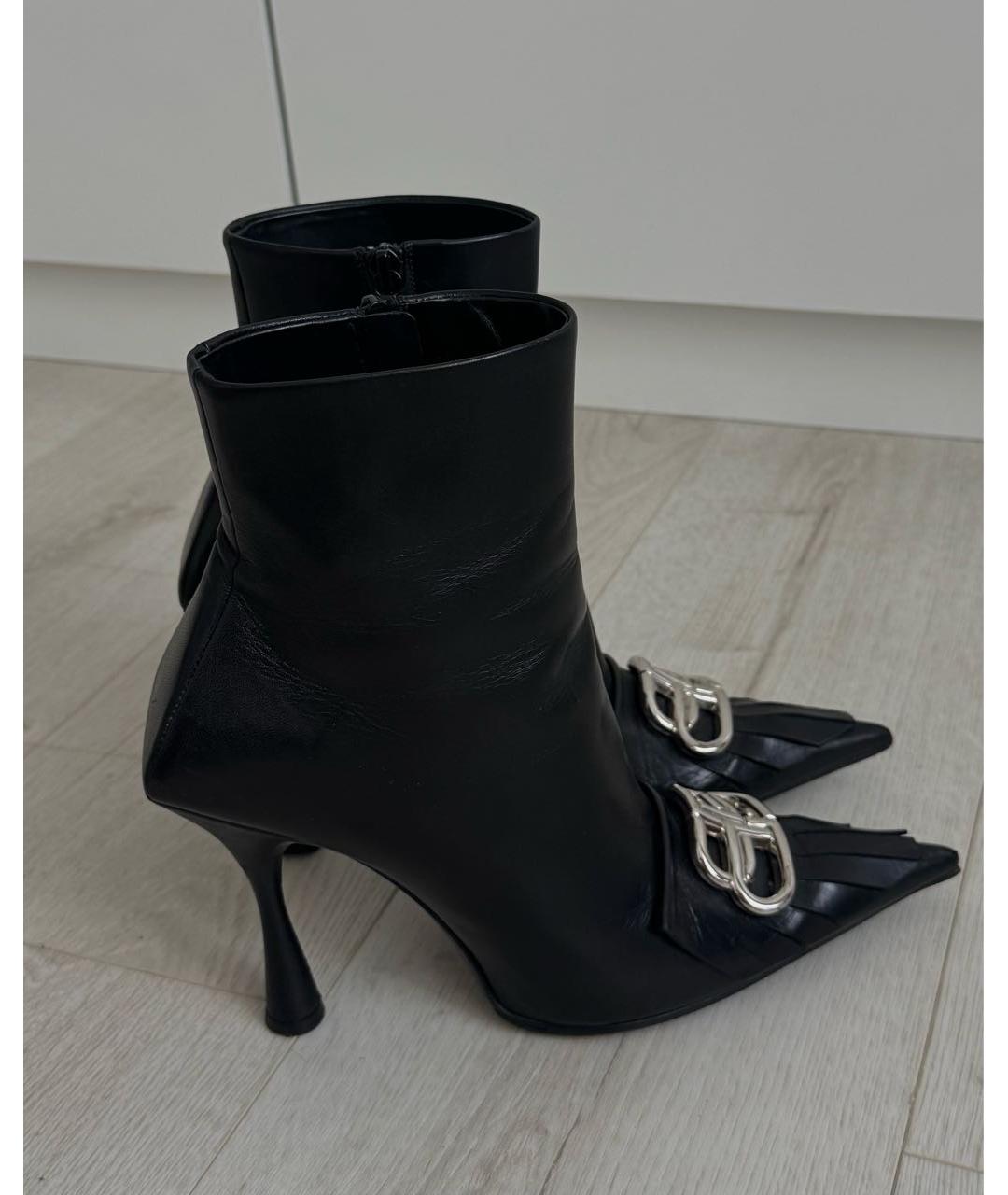 BALENCIAGA Черные кожаные ботильоны, фото 6