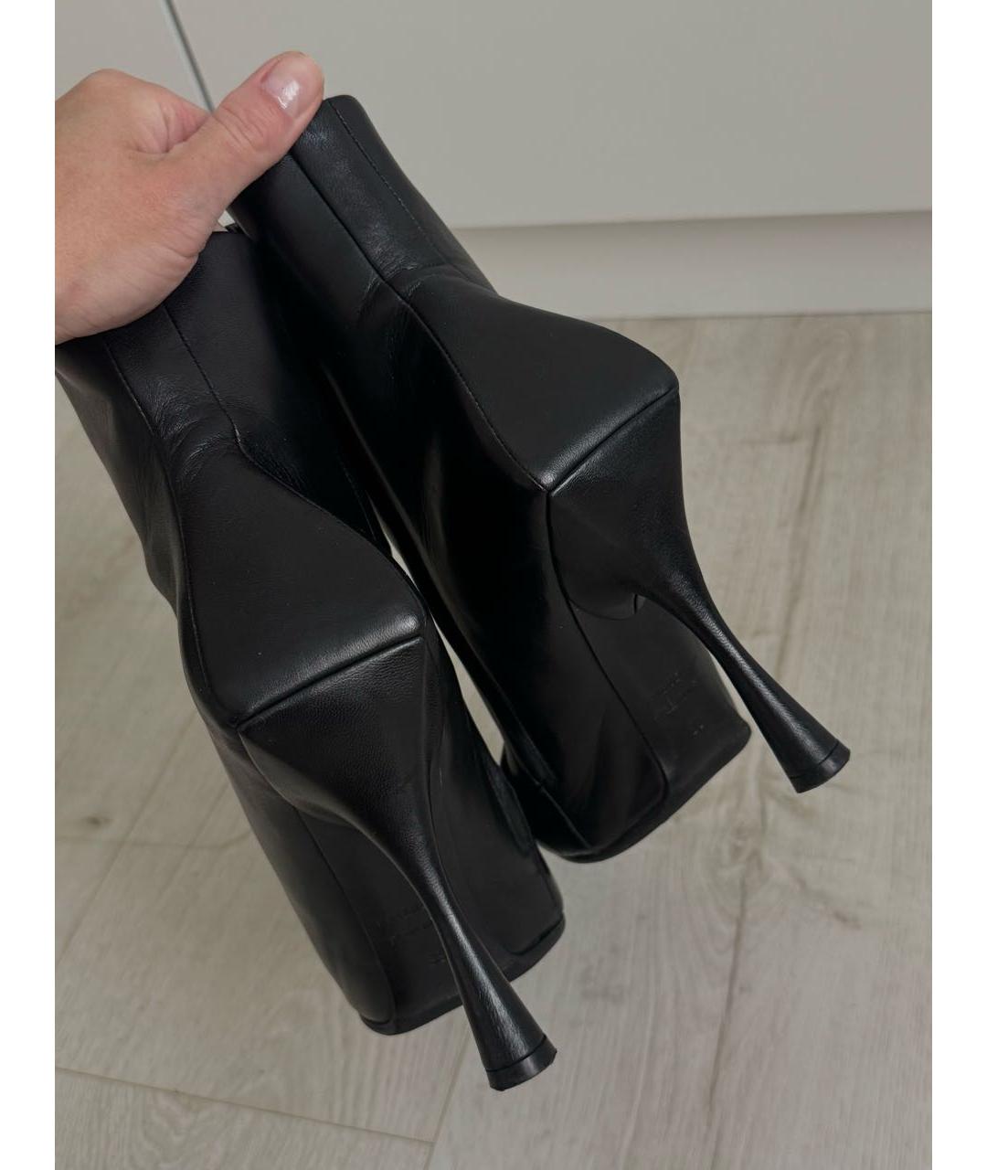 BALENCIAGA Черные кожаные ботильоны, фото 4