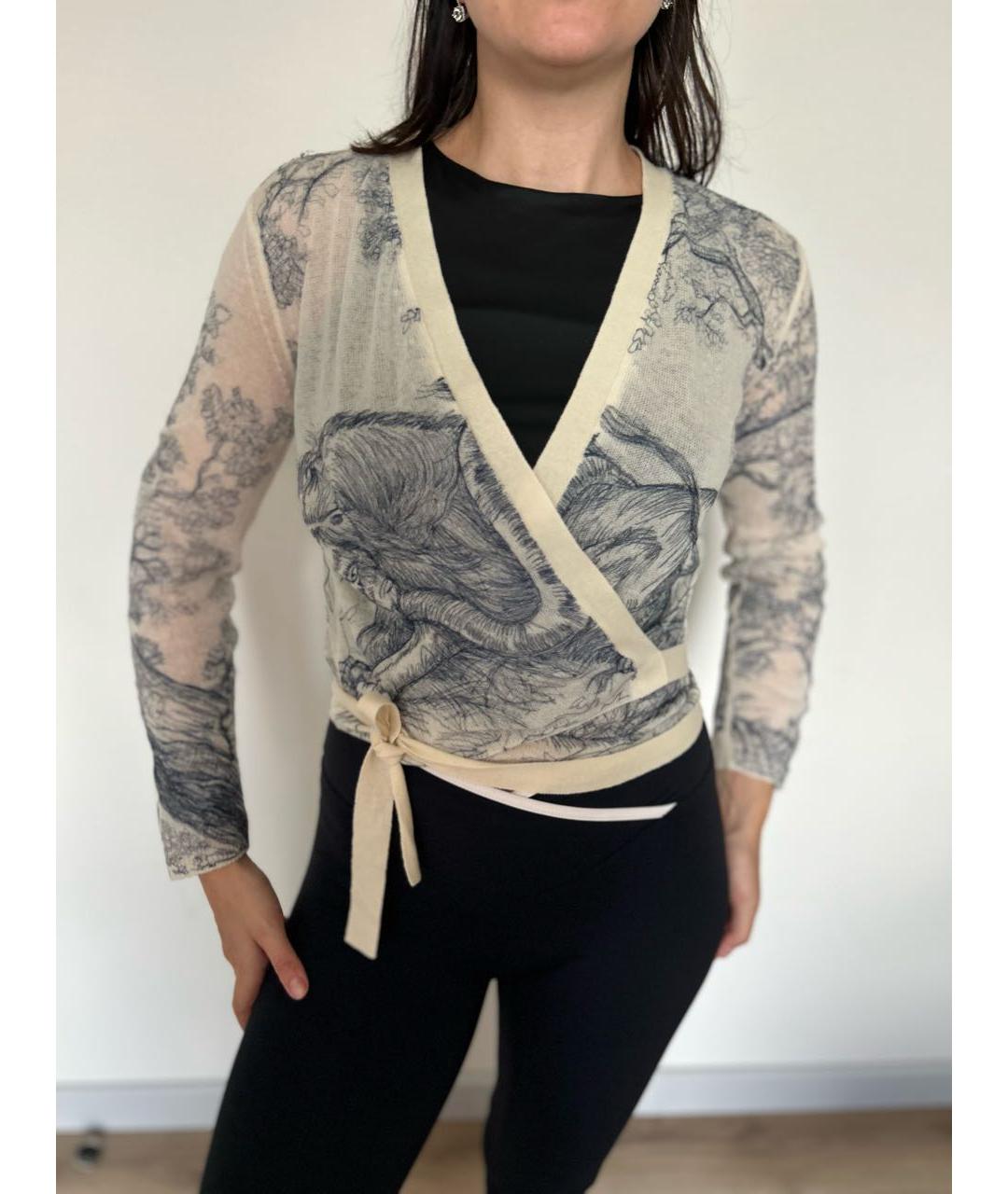 CHRISTIAN DIOR Бежевый кашемировый кардиган, фото 5