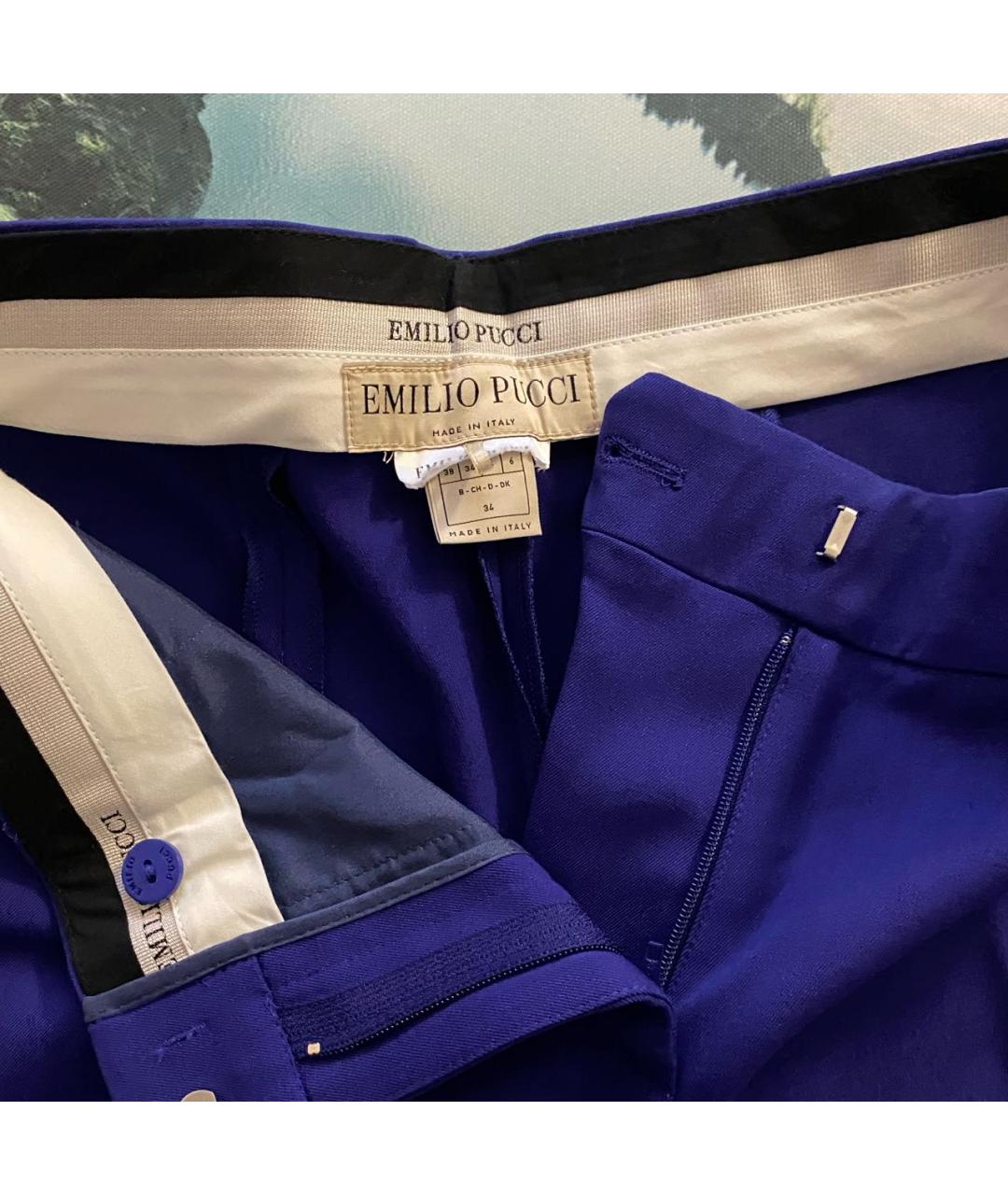 EMILIO PUCCI Синие прямые брюки, фото 2