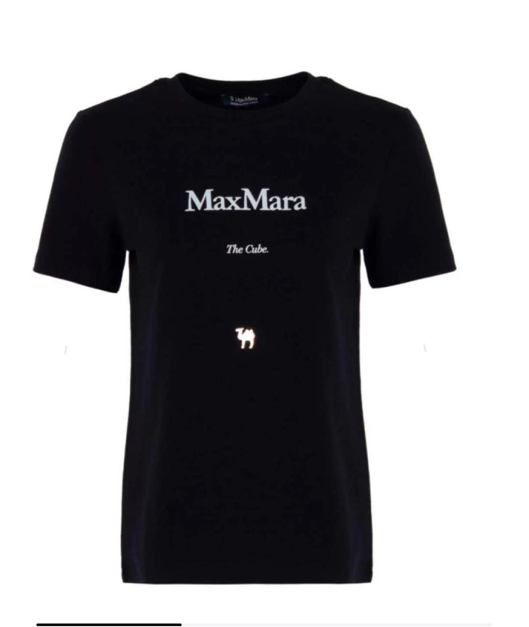 'S MAX MARA Черная хлопковая футболка, фото 5