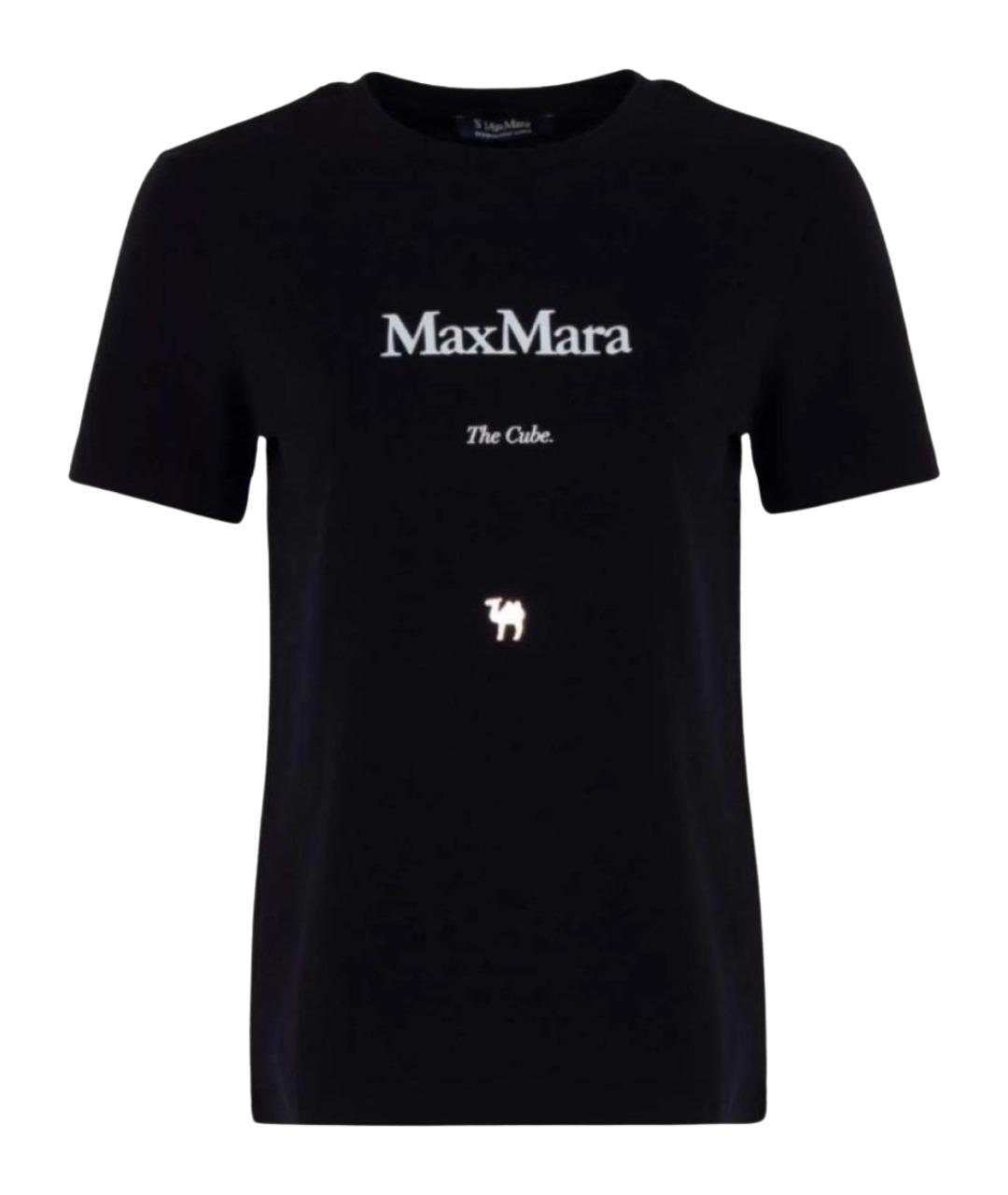 'S MAX MARA Черная хлопковая футболка, фото 1
