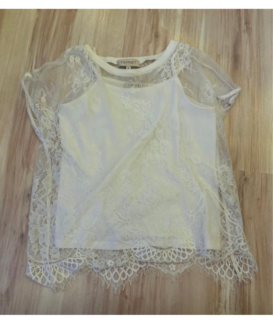 TWIN-SET KIDS Белый детская футболка / топ, фото 5