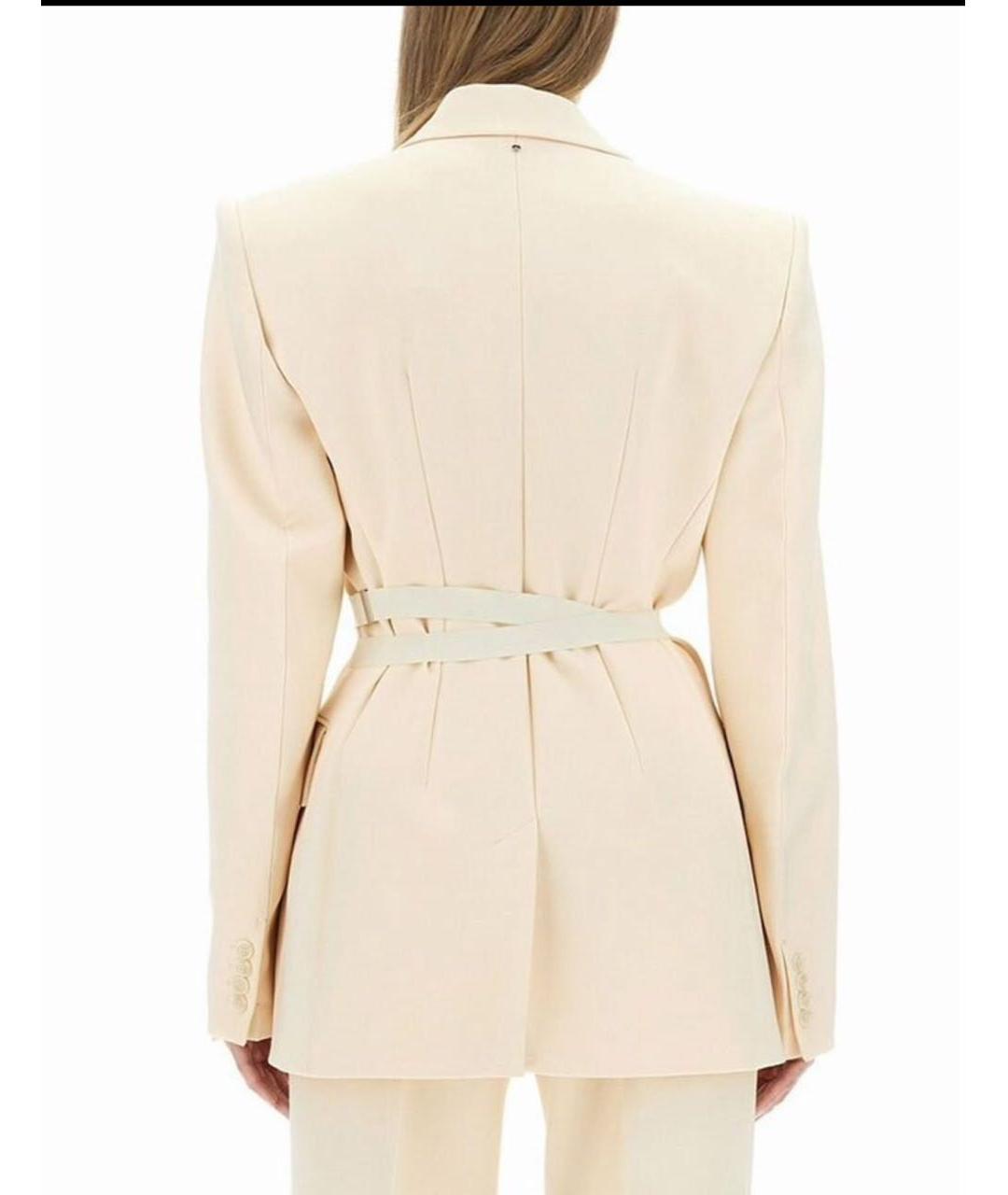 SPORTMAX Бежевый шерстяной костюм с брюками, фото 5