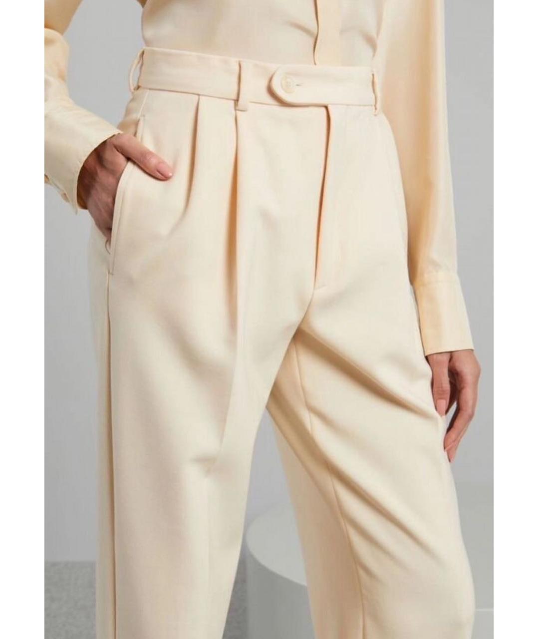 SPORTMAX Бежевый шерстяной костюм с брюками, фото 4