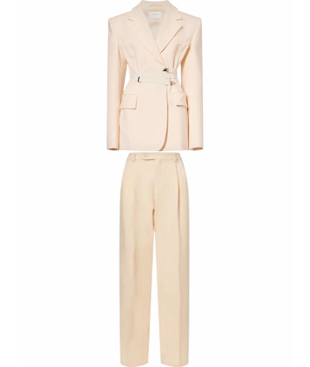 SPORTMAX Бежевый шерстяной костюм с брюками, фото 1