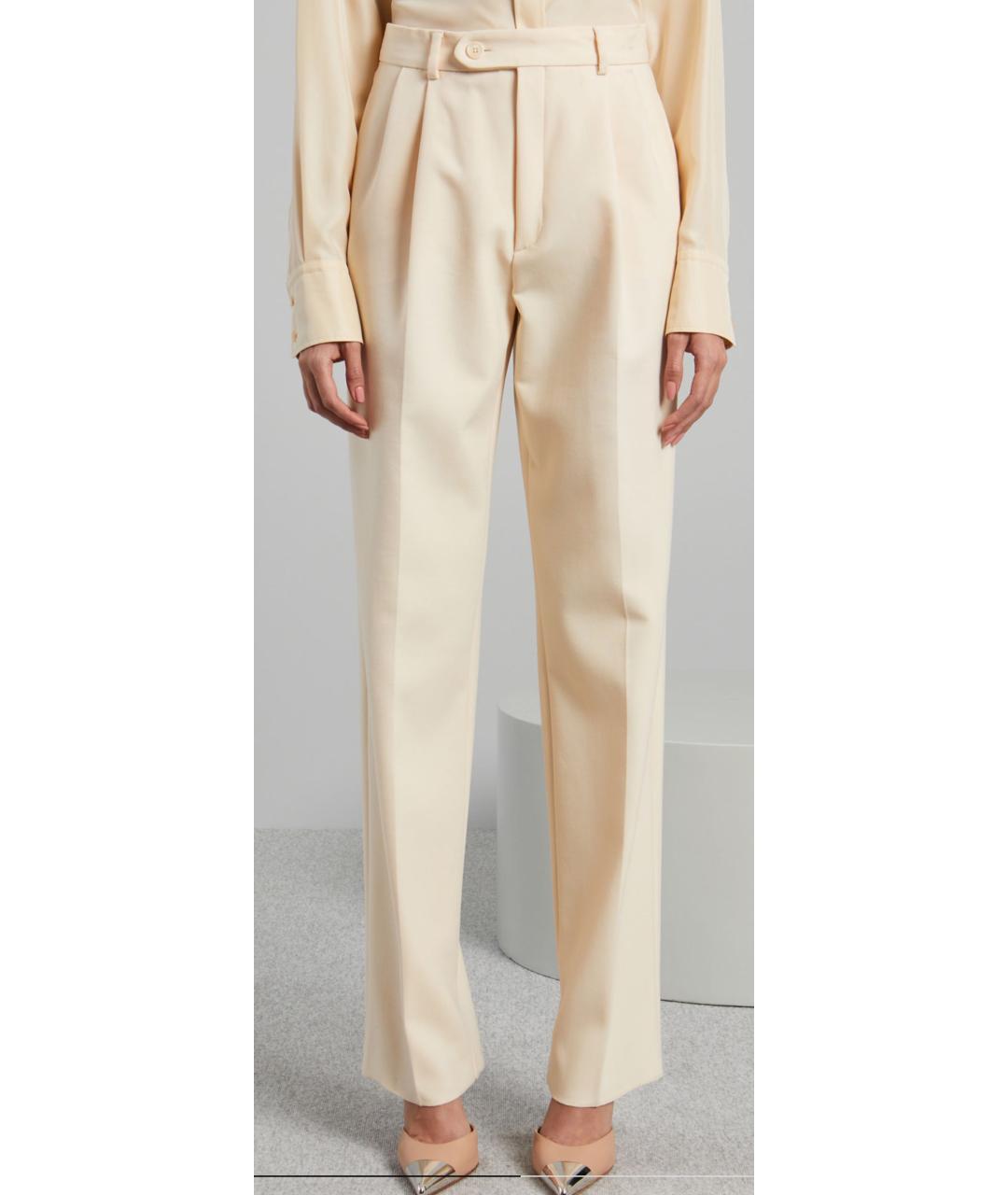 SPORTMAX Бежевый шерстяной костюм с брюками, фото 8