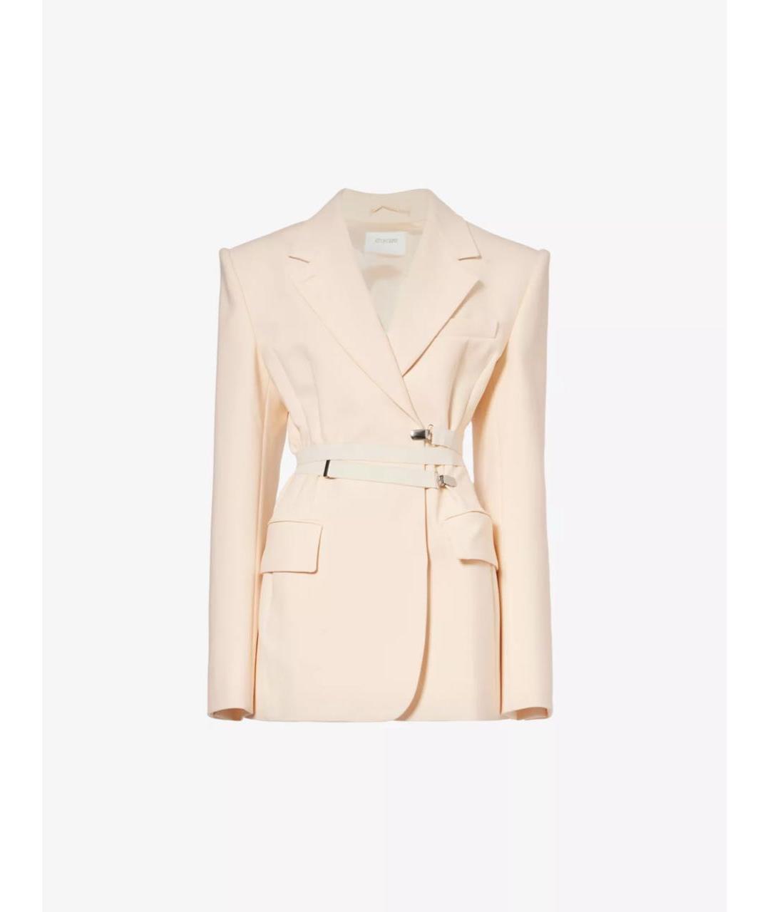 SPORTMAX Бежевый шерстяной костюм с брюками, фото 9
