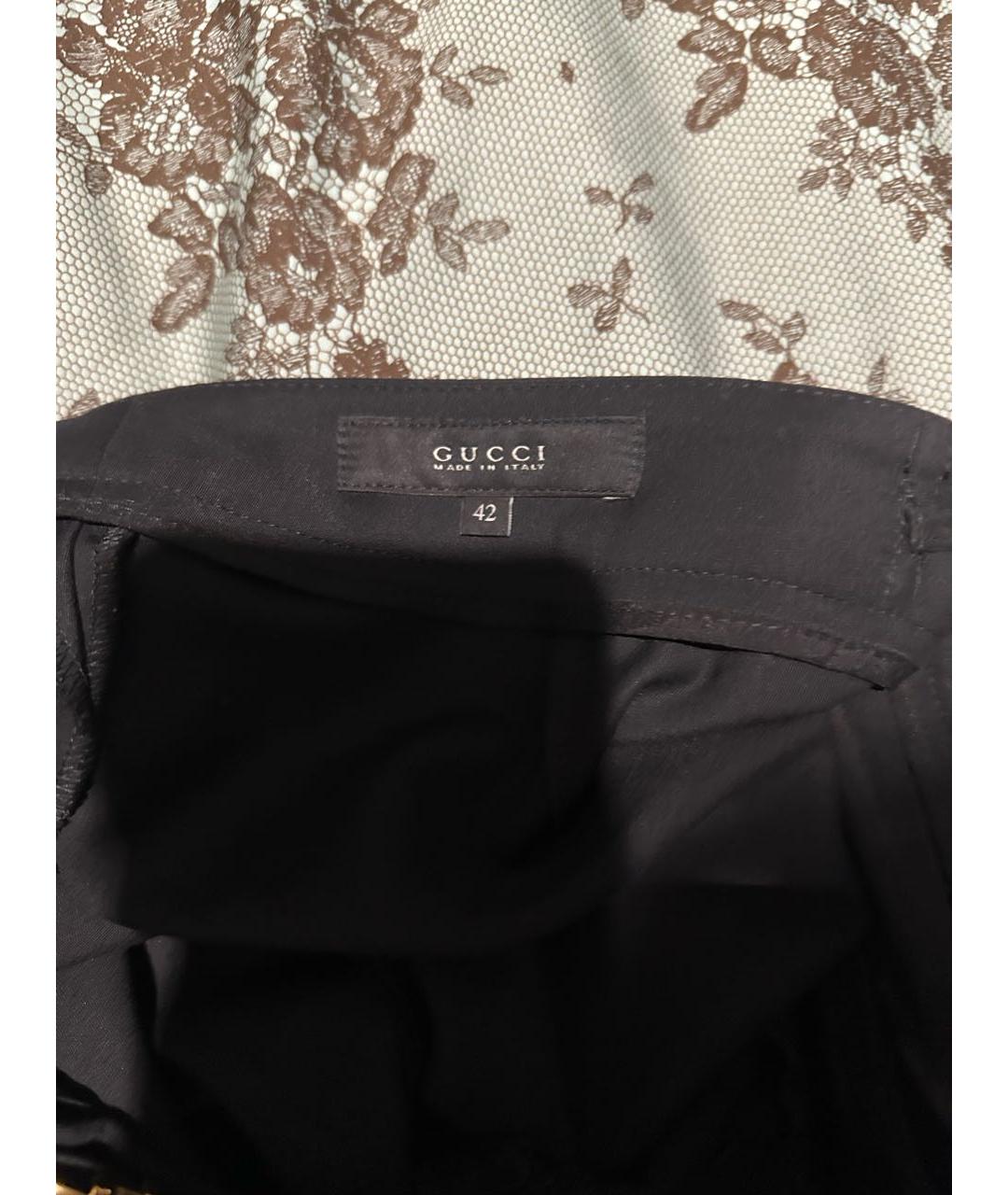 GUCCI Черные вискозные брюки узкие, фото 3